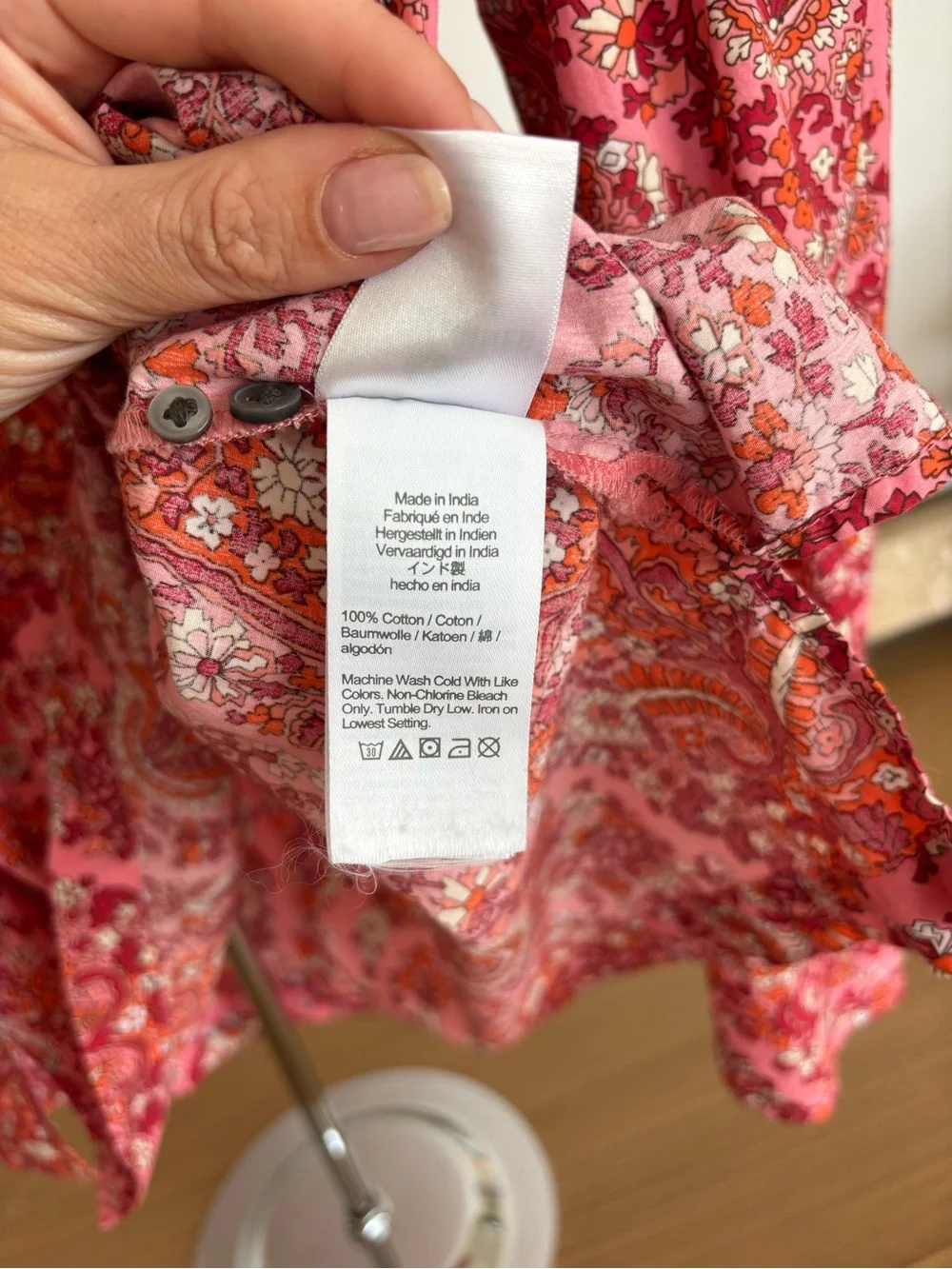J.Crew Pink Paisley Floral Shirt Cotton Puff Sleeve Blouse Size M Boho Top Fall